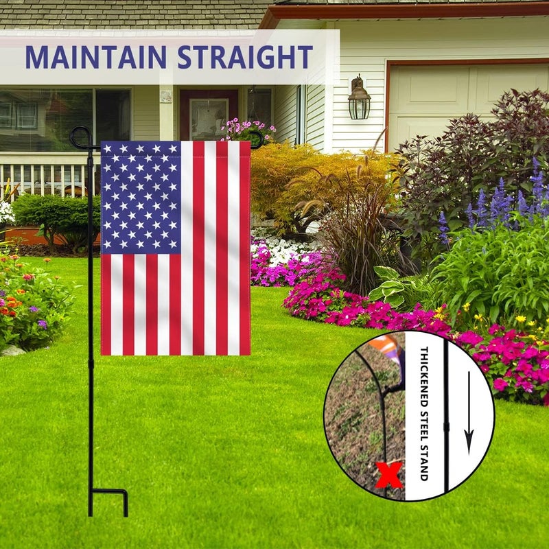 ESTTOP 2PC Garden Flag Holder Stand, Premium Yard Flag Holder Weather-Proof Metal Powder-Coated Flagpole with Clip and Stopper for Easter Garden Flag, Spring Garden Flag, Outdoor Garden Decor - Image 4